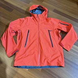 Arc’Teryx Beta LT Goretex Men’s Rain Jacket Waterproof Shell Orange XXL EUC  Very gently pre loved. Orange/Coral/Red color Blue logo  Hooded  Adjustab