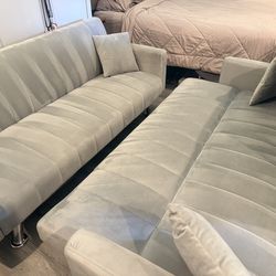 Two almost brand new grey couches