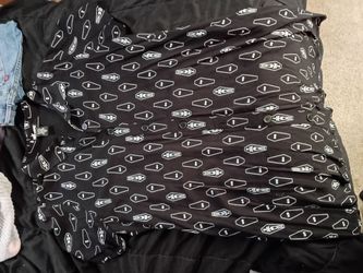 Black Coffin Print Button-Up Shirt