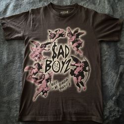 Sad Boyz Angel Graphic Men's T-Shirt Brown Jersey Cotton Short Sleeve Small S