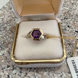 14k Gold Amethyst Ring