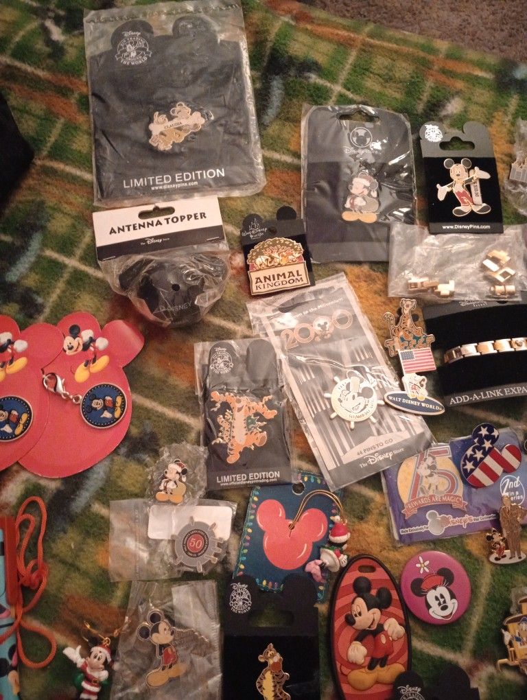 Mickey Mouse Pins  And Other Disney Characters As Well And Other Collectibles 