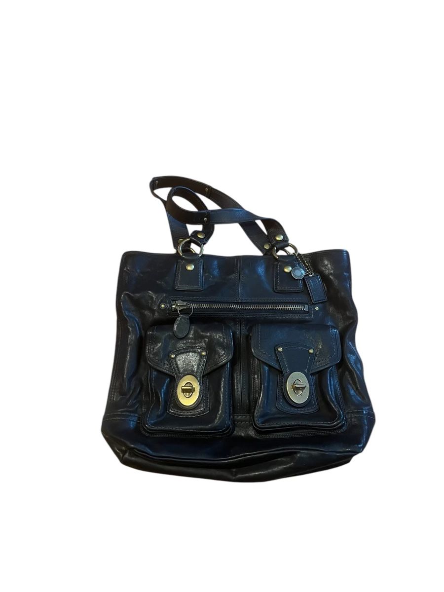 Coach GIGI Legacy 11131 Large Tote Bag Shopper Handbag Purse Black Leather