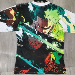 One Piece Anime AOP T-Shirt Luffy Zoro Full Print Front & Back | Manga Streetwear Graphic Tee