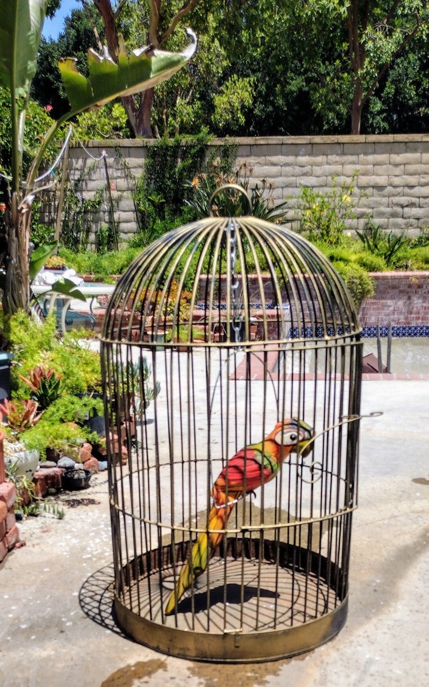 Vintage Wrought Iron Bird Cage