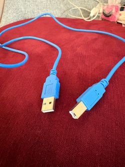 Never Used 6ft Blue USB A to B Cord for Printer / Scanner / MIDI
