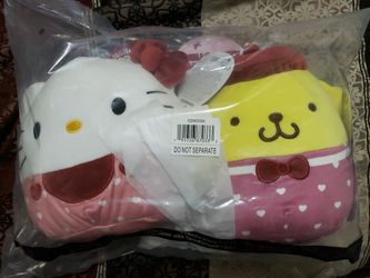 Squishmallows Original Sanrio 8in Hello Kitty + 8in Pompompurin – Official Jazwares Valentine Plush 2-Pack