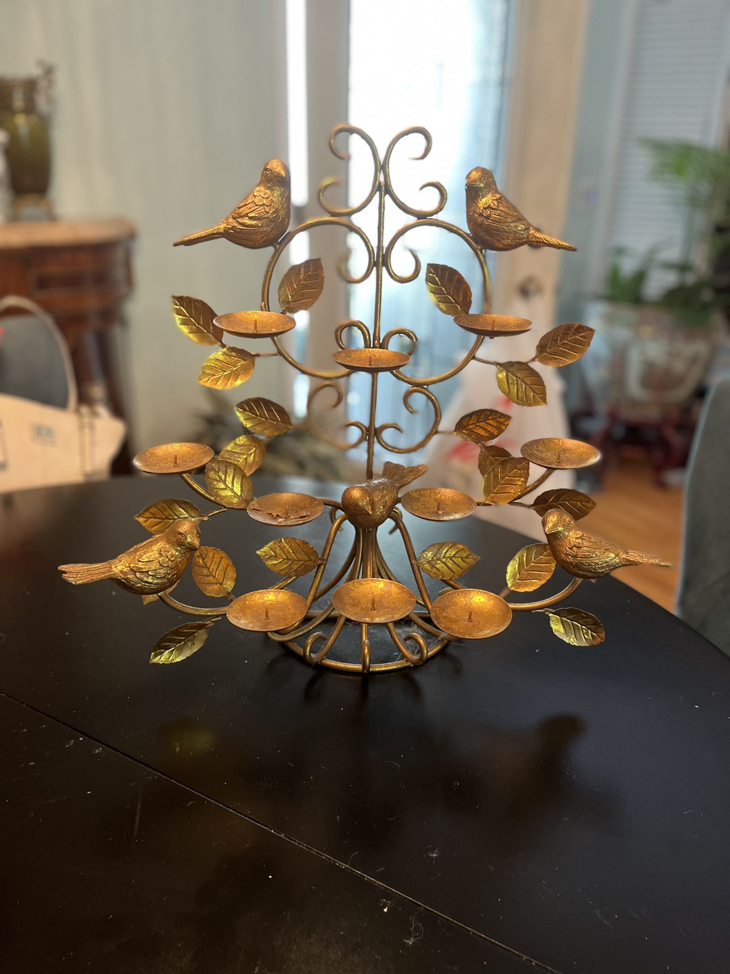 Metal Candlelight Classics Antique Gold Candelabra 10 Candle Hang/ Tabletop Bird