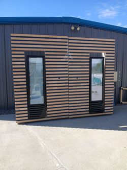 Custom Wood Slat Commercial Glass Door Refrigerator Set