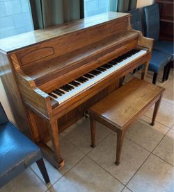 Upright Console Piano with Bench