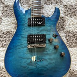Schecter Guitar Research Omen Extreme-6 Electric Guitar Ocean Blue Burst