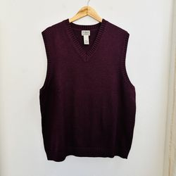 L.L Bean Maroon Sweater Vest Size XL