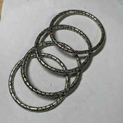 Silver Metal Bangle Bracelets