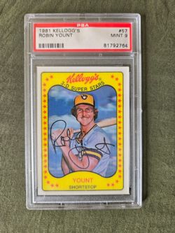ROBIN YOUNT 1981 Kellogg's #57 PSA Graded Card MINT 9 MLB Milwaukee Brewers