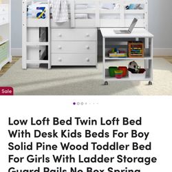 Low Loft Bed With Out Mattress