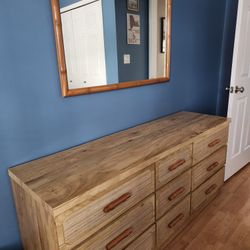 Dresser With Mirror, Night Stand, Full Size Matress With Frame
