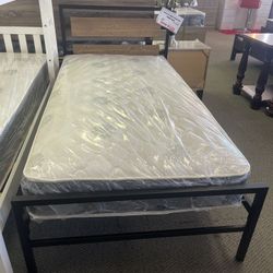 Twin Bed Metal Frame  No Mattress 