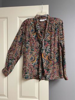 Alfred Dunner Scarf Button Blouse, Women, 14