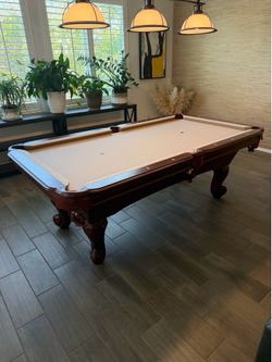 Pool Table with Cue Rack & Accessories