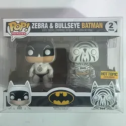 Funko Pop Heroes Zebra & Bullseye Batman 2-Pack Hot Topic Exclusive – New