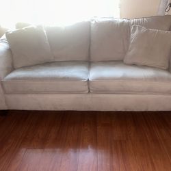 Suede 2 Seater Couch W/pillows