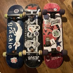 Lot Of 3 Complete Skateboards 