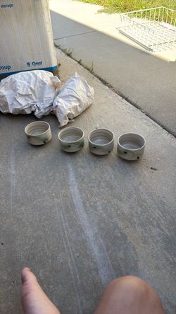4 Terrific Vintage Otagiri Japan berry Design Pottery Teacups