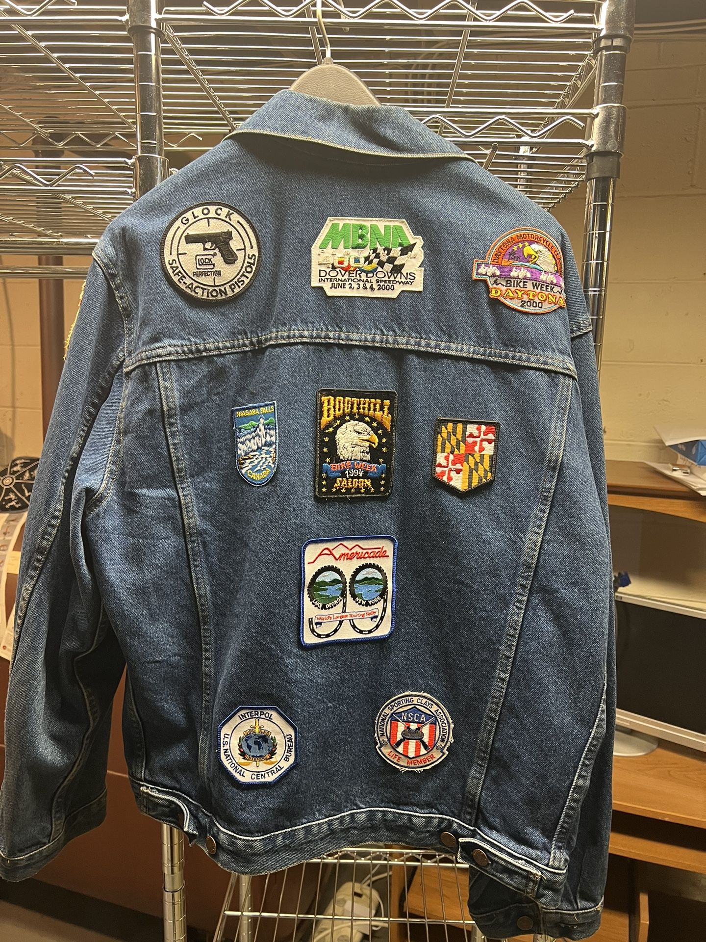 Gold Wing Blue Knights Jean Jacket