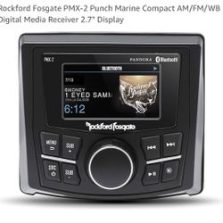 Rockford Fosgate PMX-2 Punch Marine Compact AM/FM/WB Digital Media Receiver 2.7" Display