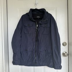 Mackage Men's Packable Hooded Jacket Windbreaker Navy Size 42