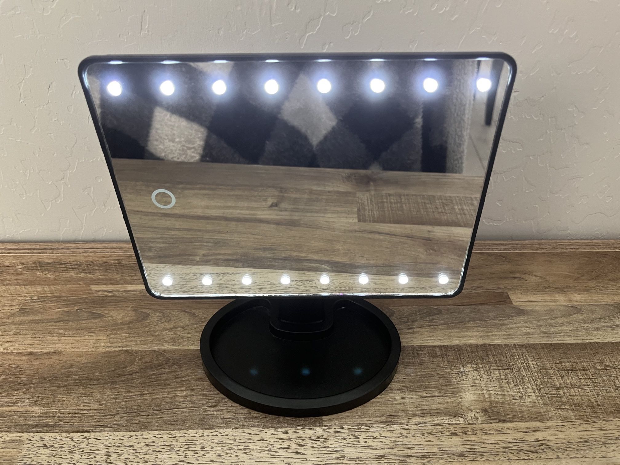 Black Lighted Makeup Mirror