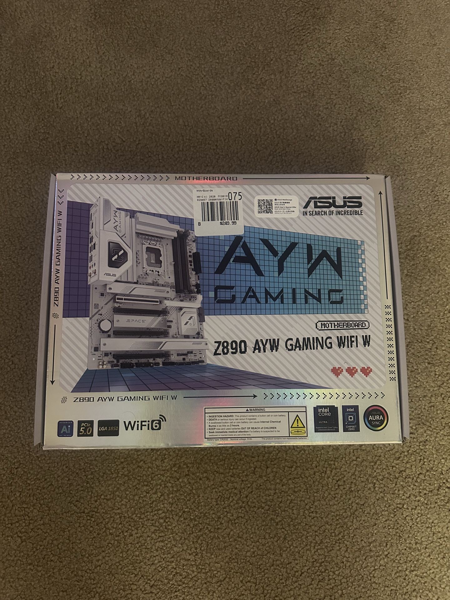 ASUS Z890 AYW Gaming WIFI W Motherboard