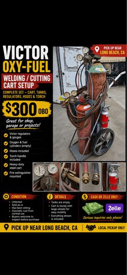 Victor Oxy-Fuel Welding/Cutting Cart Setup – $300 OBO