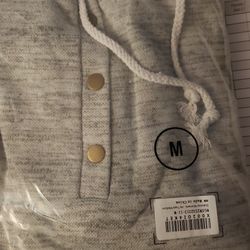 Womens 2023 Winter Fall Button Collar Drawstring Stitching Sweatshirts Hoodies Pullover

