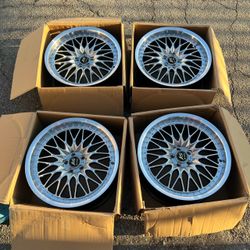 20 INCH STAGGERED SET WORK VSXV STYLE JDM WHEELS RIMS 20X8.5 +35 / 20X9.5 +38 (5X112) CB: 66.6