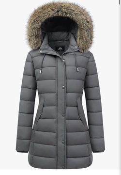 Women's Winter Thickened Down Jacket Warm Long Puffer Coat, Dark Gray, NEW.  Sizes S, M, L, and 3X available for $40 ea