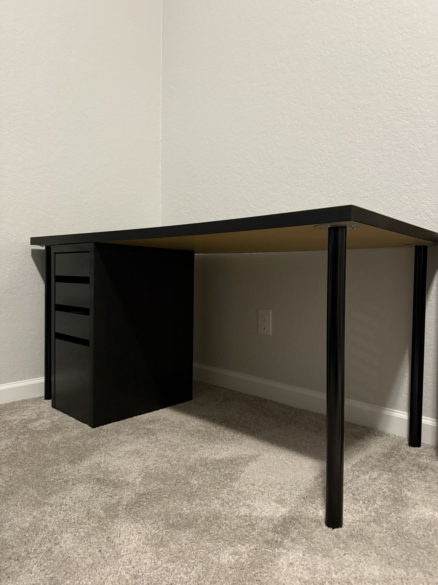 Computer Desk With 3 Drawer + Filing Cabinet 