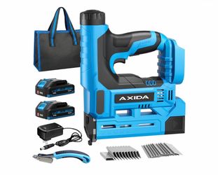 Power Brad Nailers with Two Batteries, 2 in 1 Cordless Nail Gun 18 Gauge Electric Staple Guns for Upholstery & Carpentry