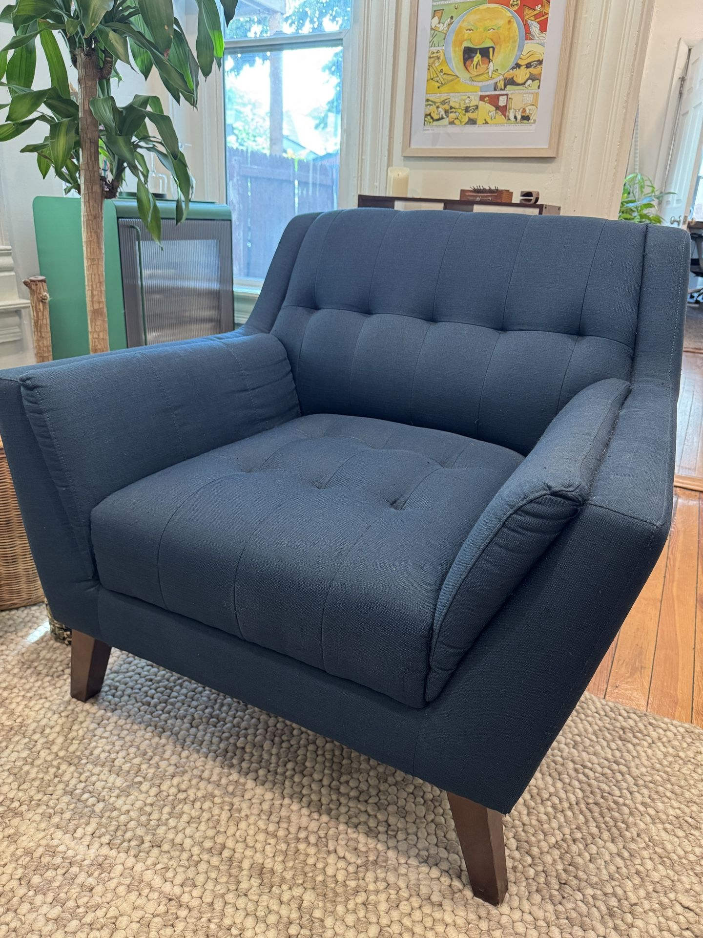 Navy Blue Modern Accent Chair