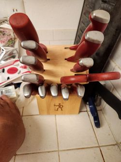 KitchenAid knife set with storage block