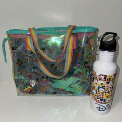 Disney Emoji Kids Swim Bag Beach Swimwear Pool Tote Purse Minnie 2018 w/bottle 