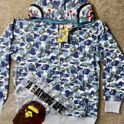Bape Blue Camo Zip Up