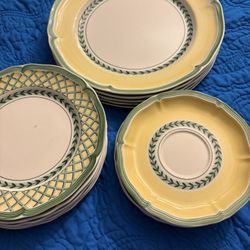 12 Pcs villeroy &Bosh French Garden Florence  Plates Country Collection