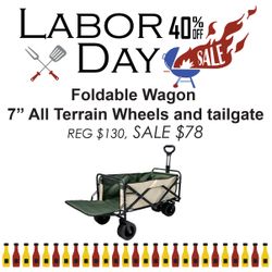Foldable Wagon - 7" All Terrain Wheels, Price Drop: 40% off