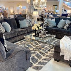 Charenton Charcoal Living Room Set / couches  / Sofa and Loveseat 