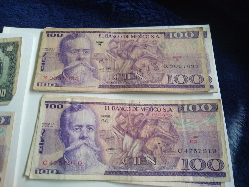 1974 Mexican Bills Billetes
