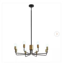 8-Light Modern Black Sputnik Sphere Chandelier Rustic Industrial Candle Ceiling Hanging Light