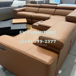 Brand New! Genuine Italian Leather Power Sectional! Same Day Delivery