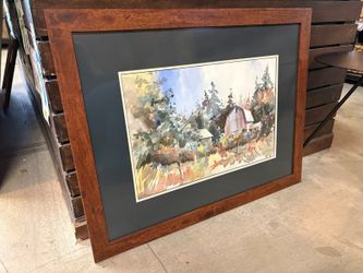 Original Watercolor of a Rustic Barn by Randy Emmons