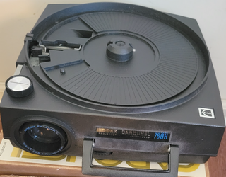 Slide Projector, Slide Storage, and Screen